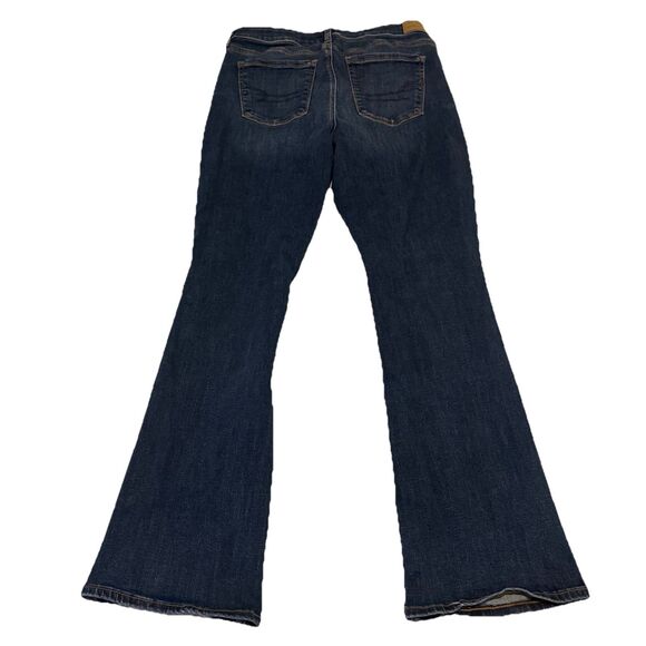 American Eagle High Rise Skinny Kick Flare Jeans Blue Sz 14R Next Level Stretch - Picture 2 of 8